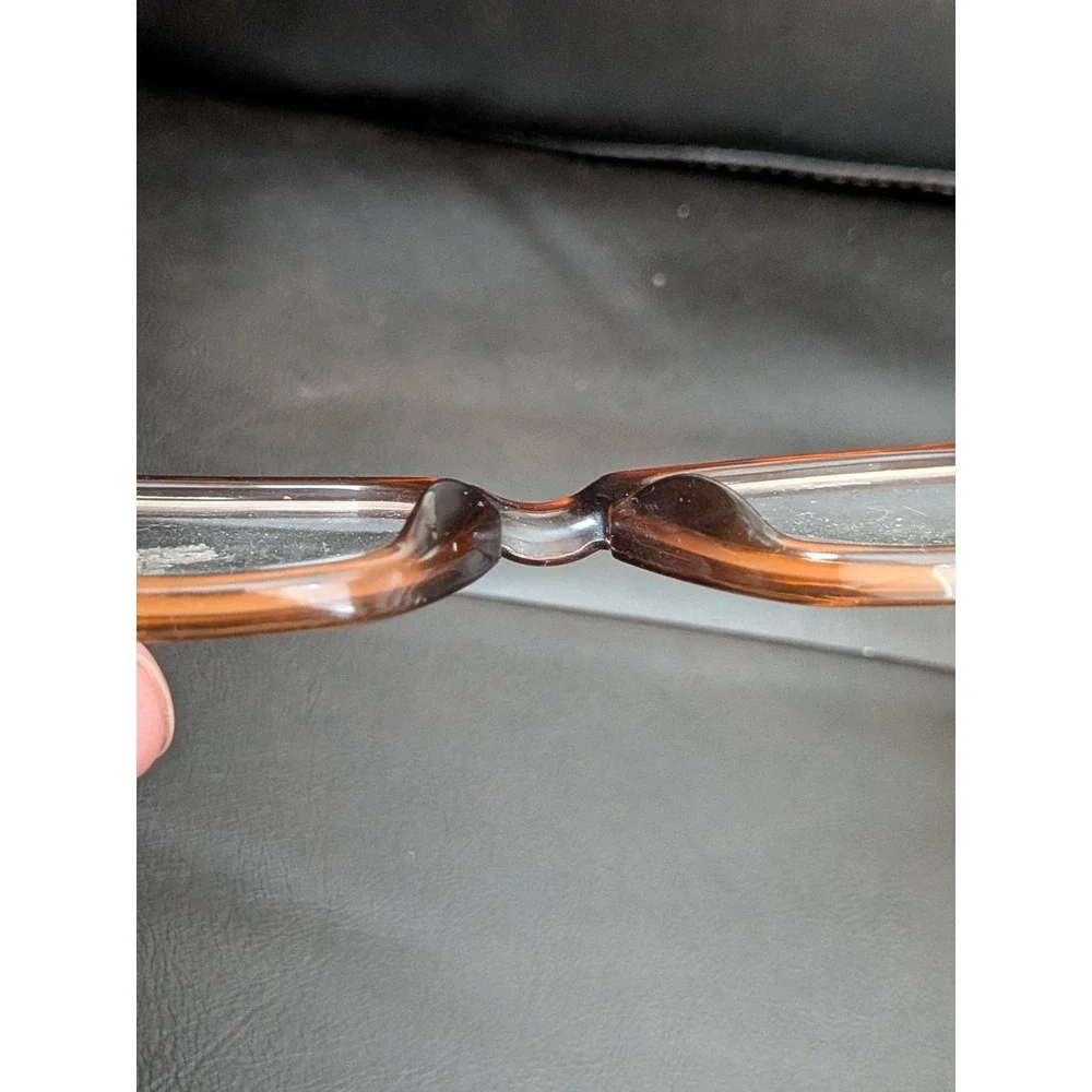 Vintage Military USS 4 1/2 - 5 3/4 Eyeglasses Frames Brown  - 48-20